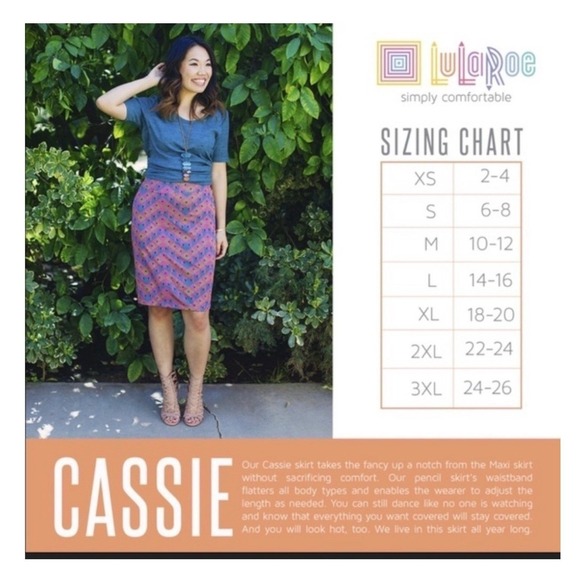 NWT LuLaRoe Cassie Women's X-Small, Stretchy Pull On Pencil Skirt Floral - Picture 3 of 3